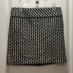 LOFT Cream and black skirt